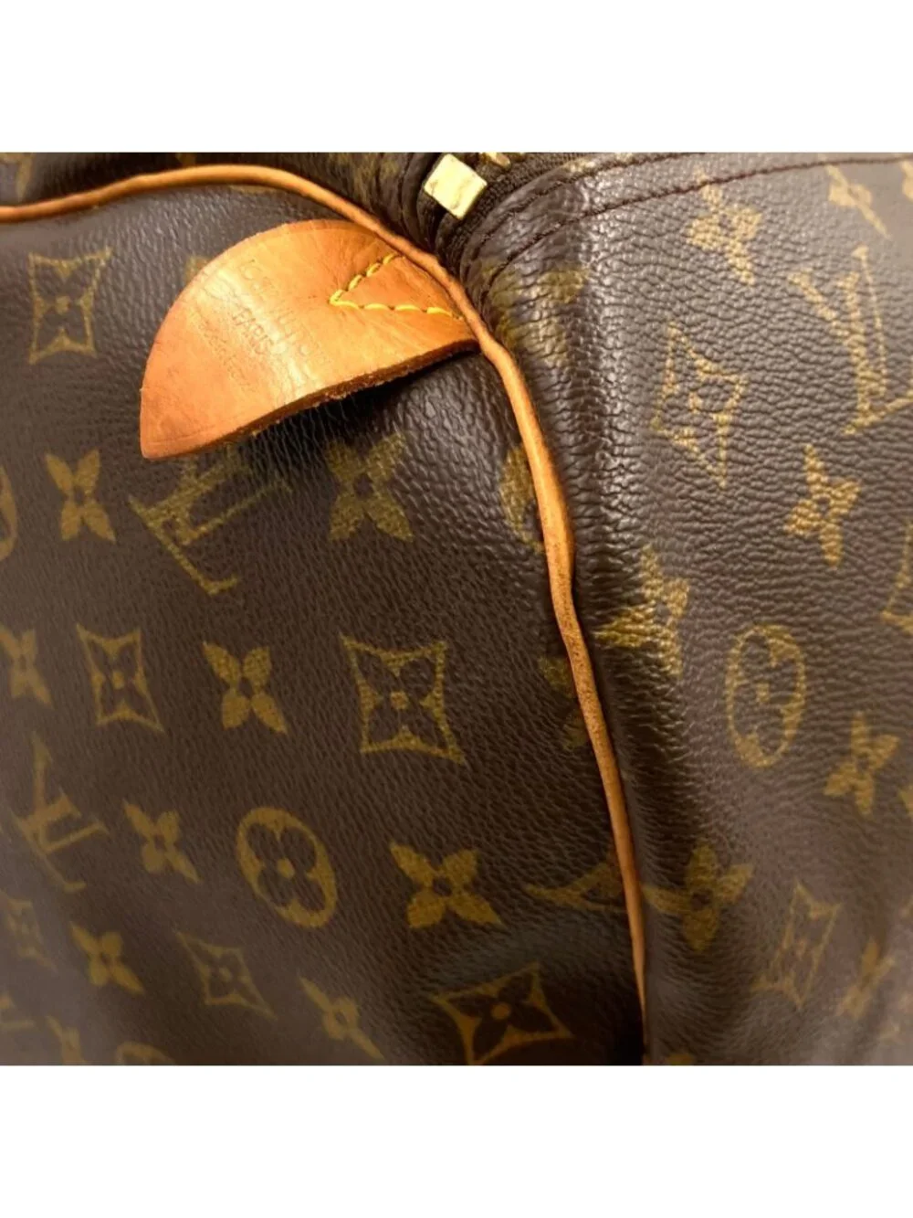 Louis Vuitton Keepall 60 Monogram Leather Brown Light Boston Bag Gold